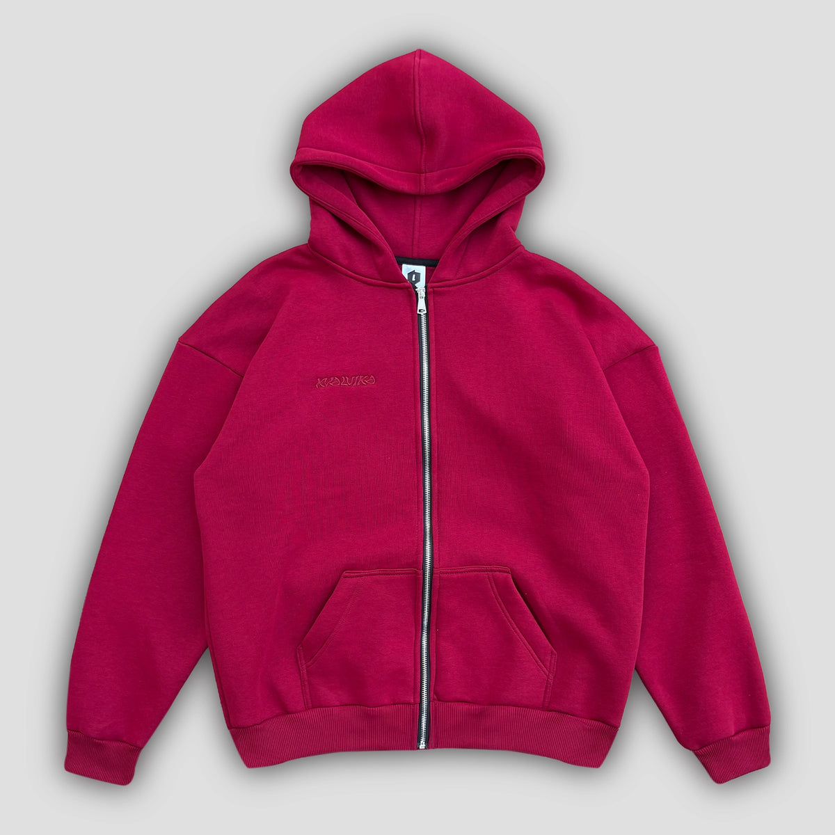 BLUZA ZIP KVALVIKA BORDOWA