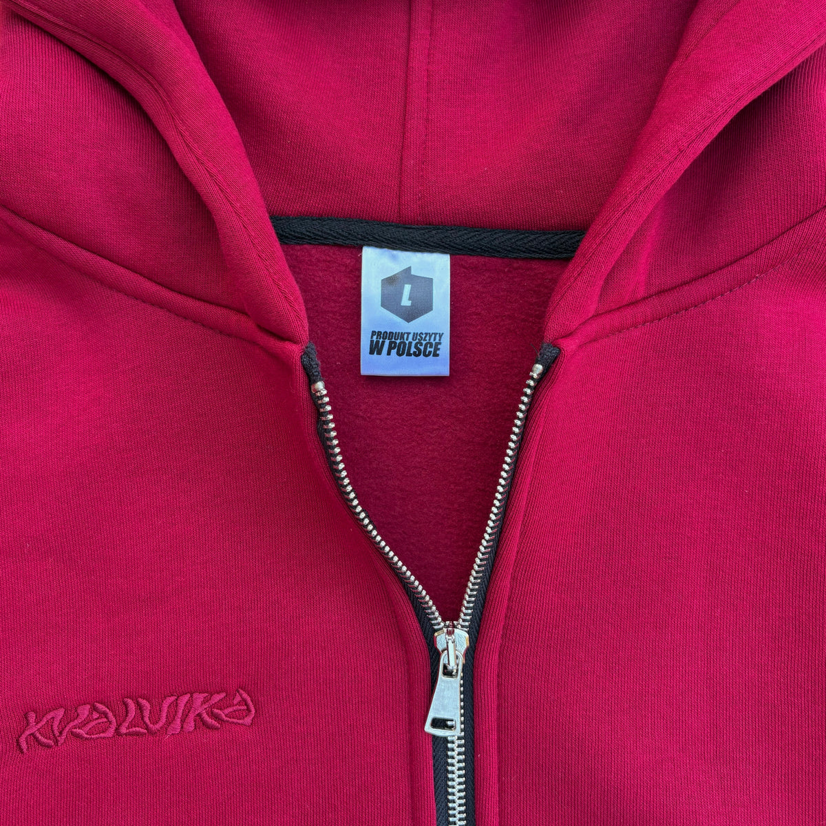 BLUZA ZIP KVALVIKA BORDOWA